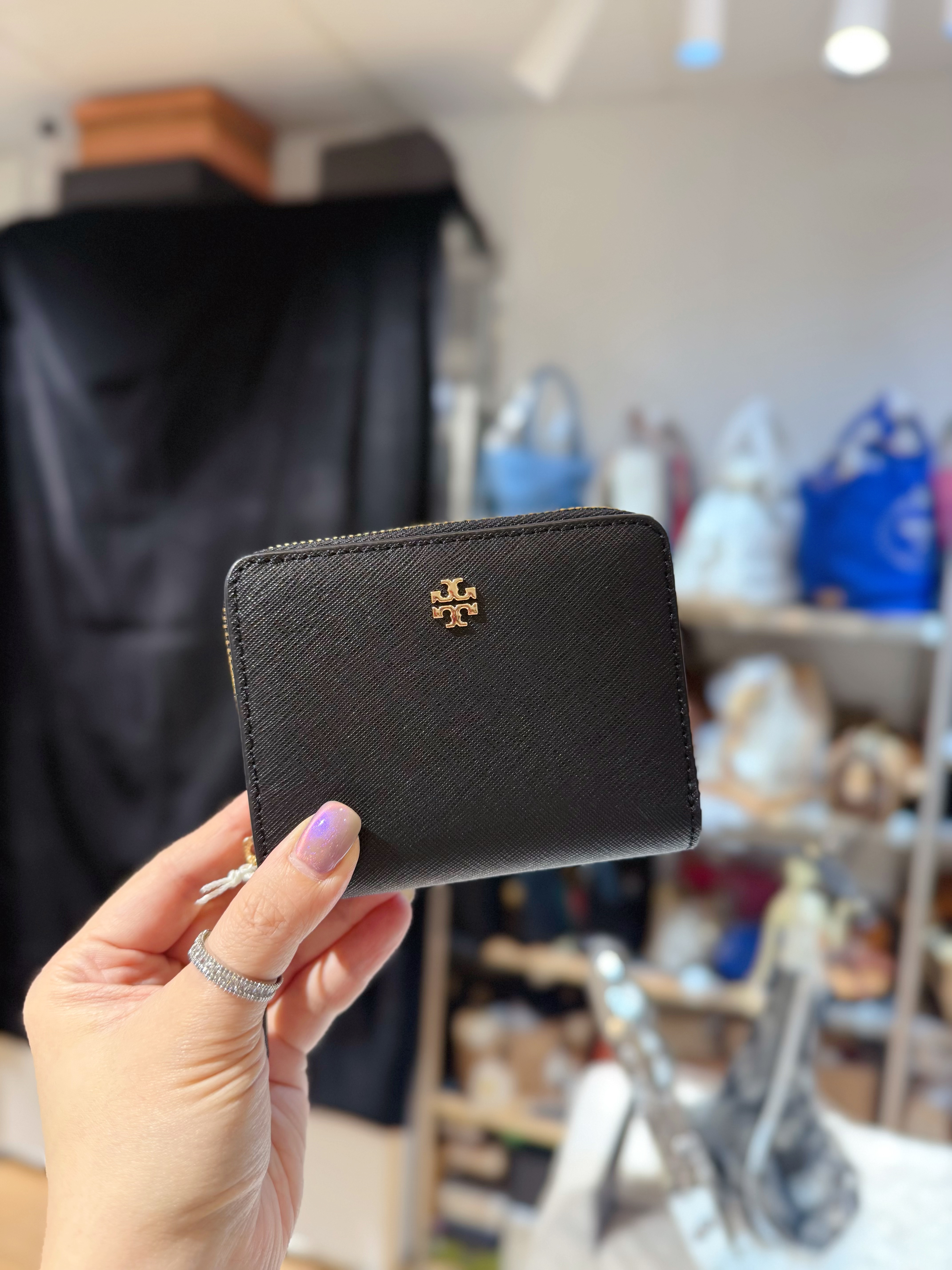 Tory burch Emerson zip wallet sf/blk