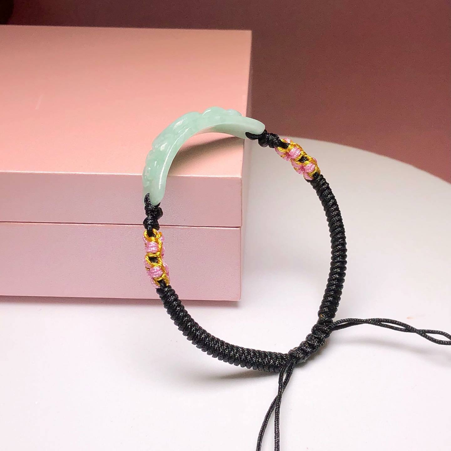 翡翠如意手牌配可調手繩