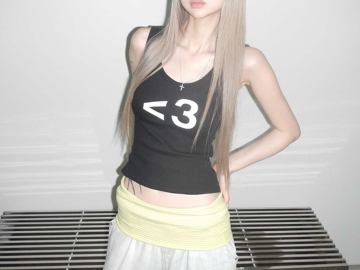 Downtown Girl Heart Print Tank