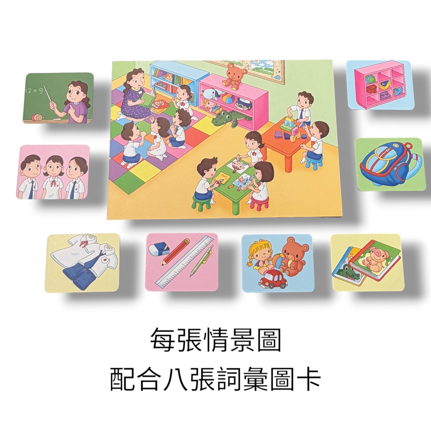 (B0004)故事圖卡/情景圖+詞彙圖卡（說話教室）（兒童語言訓練教材）