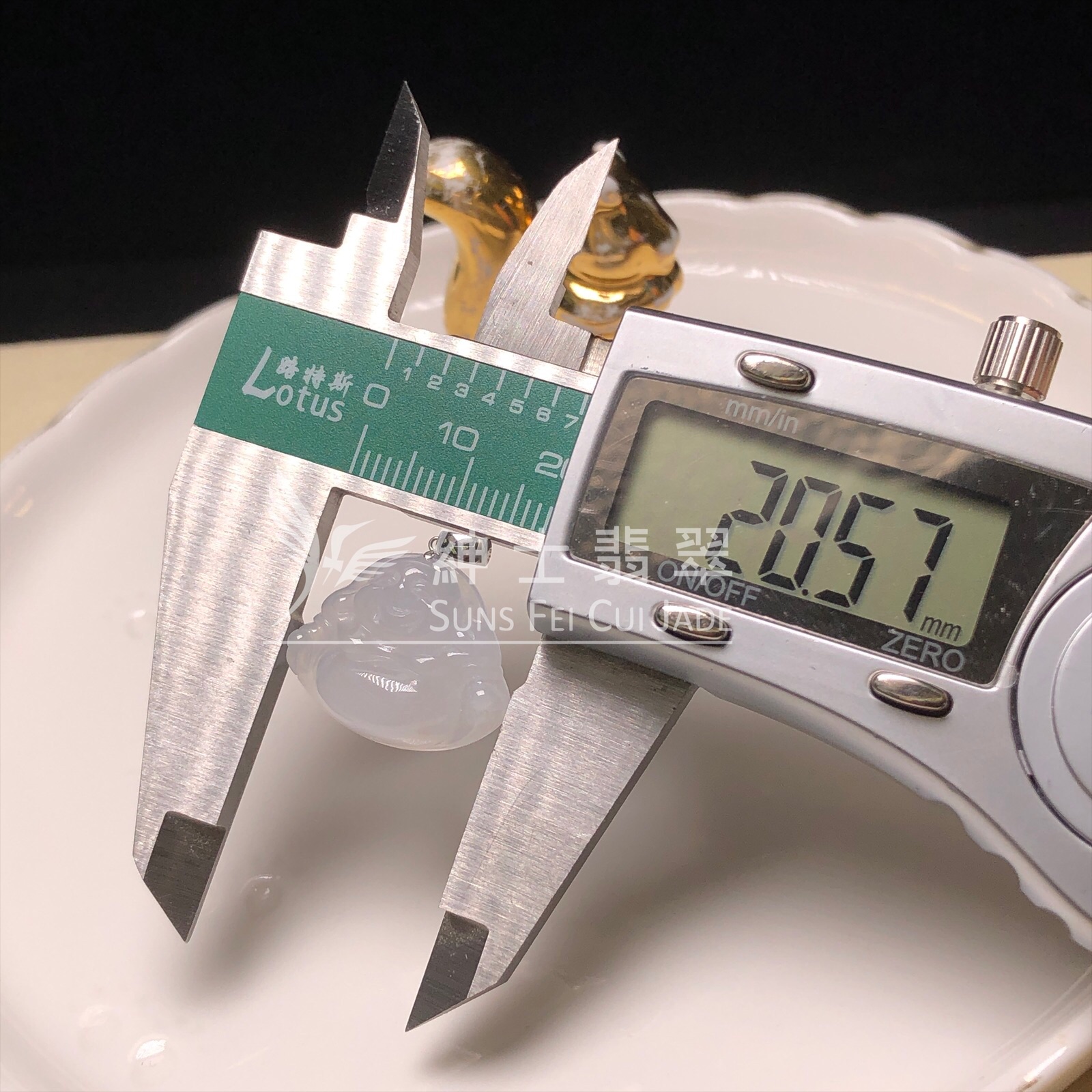 YK00064 冰種佛公連18K金扣頭 