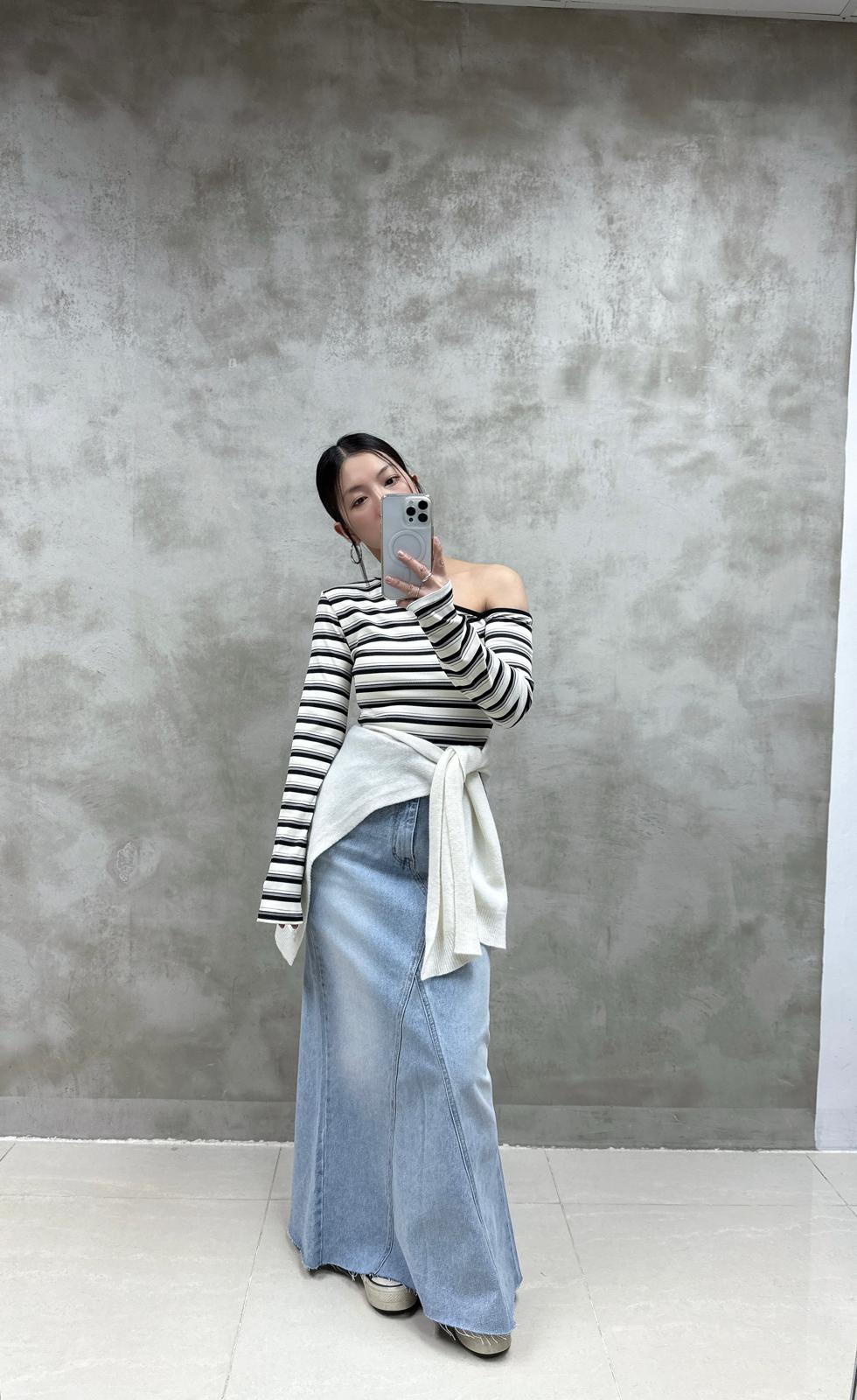 洗水牛仔魚尾裙