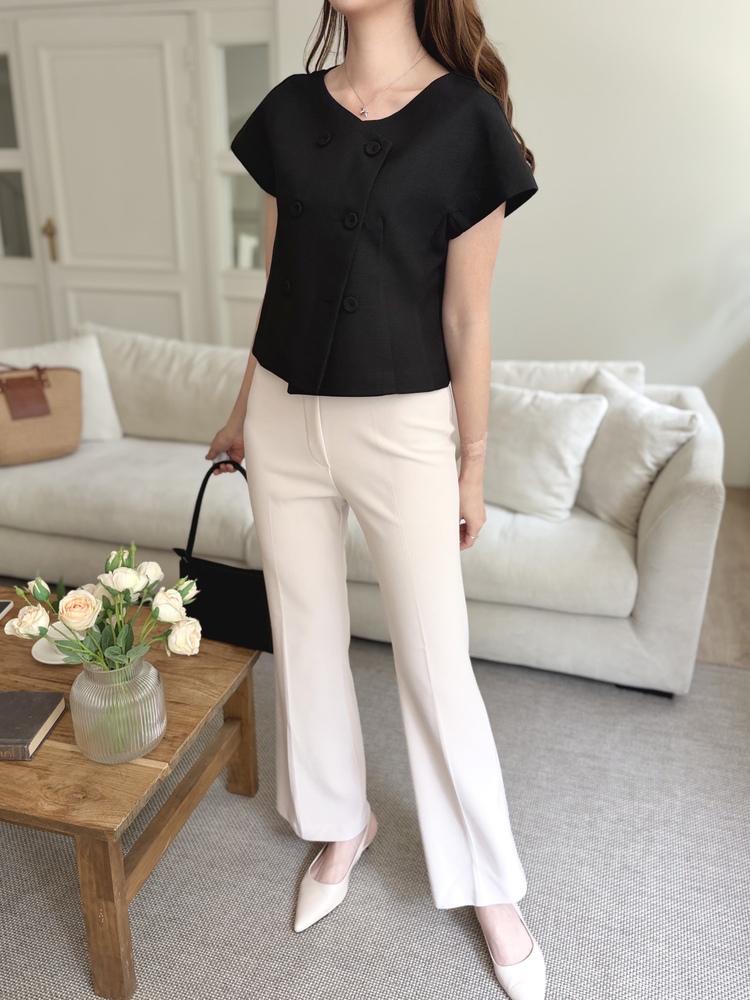 Pull-On Stretch Pants (Light Beige)