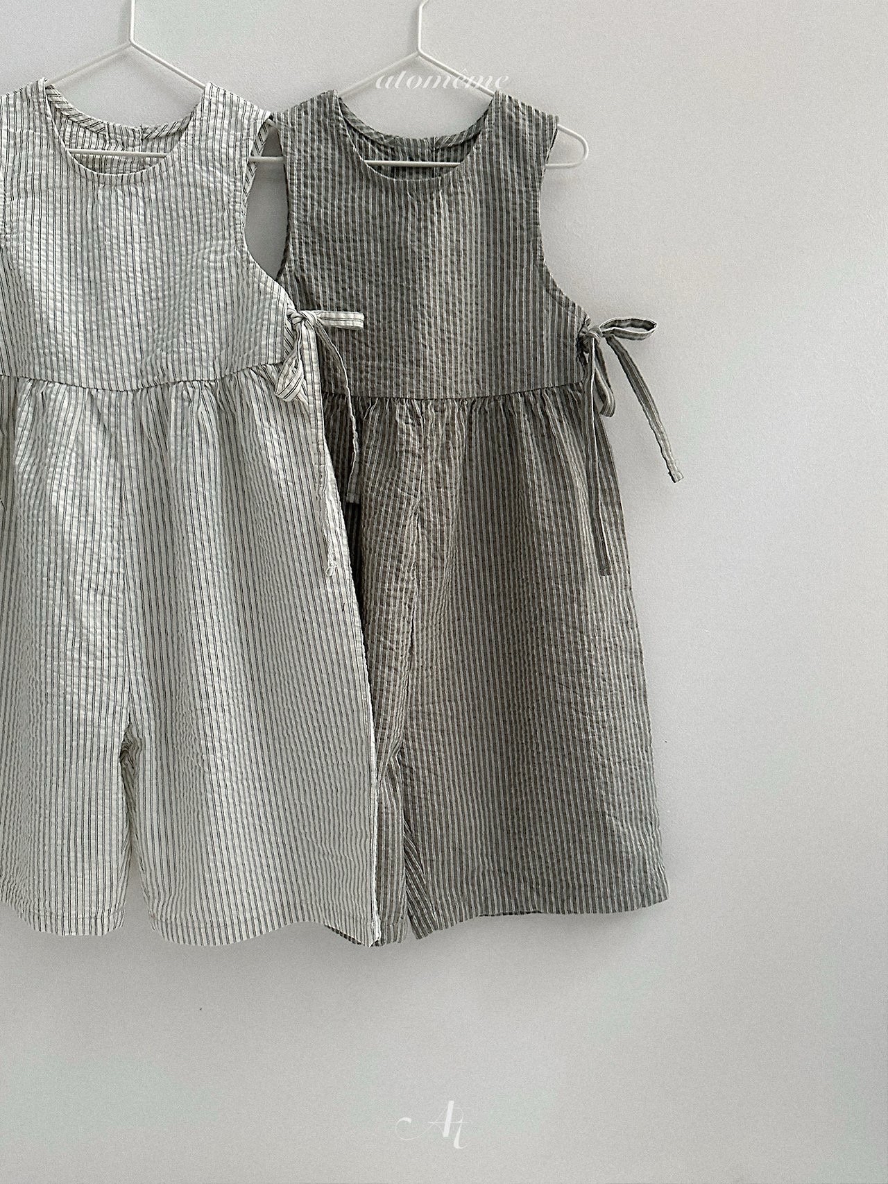 Atomeme | stripe jumsuit(Ivory XL100-110) 
