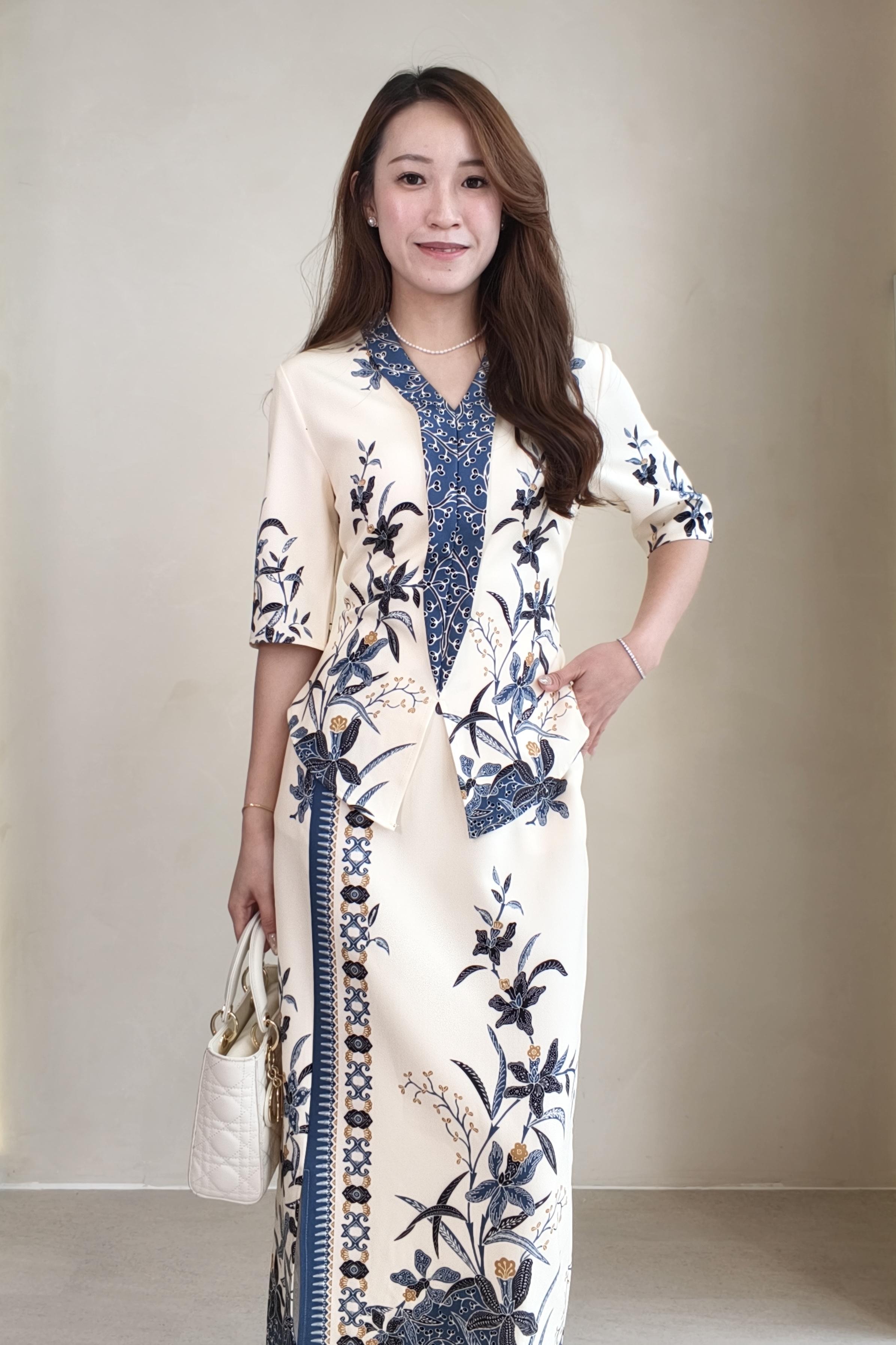13001 Orient Bloom Printed Maxi Skirt