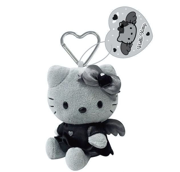 現貨｜Sanrio Hello Kitty 黑天使系列 日版 吊飾 毛公仔 連心形扣 挂件 (KT01-22)