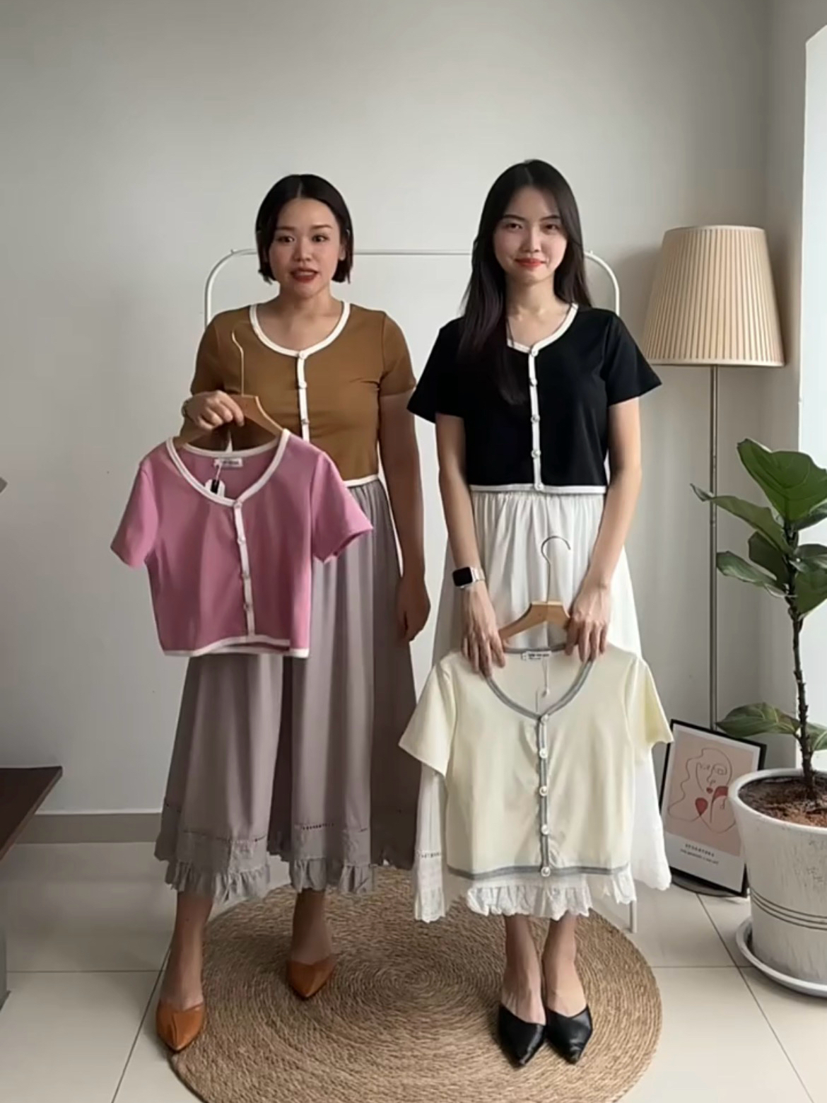 T4058 Round Neck Crop Top - 4 Colors 