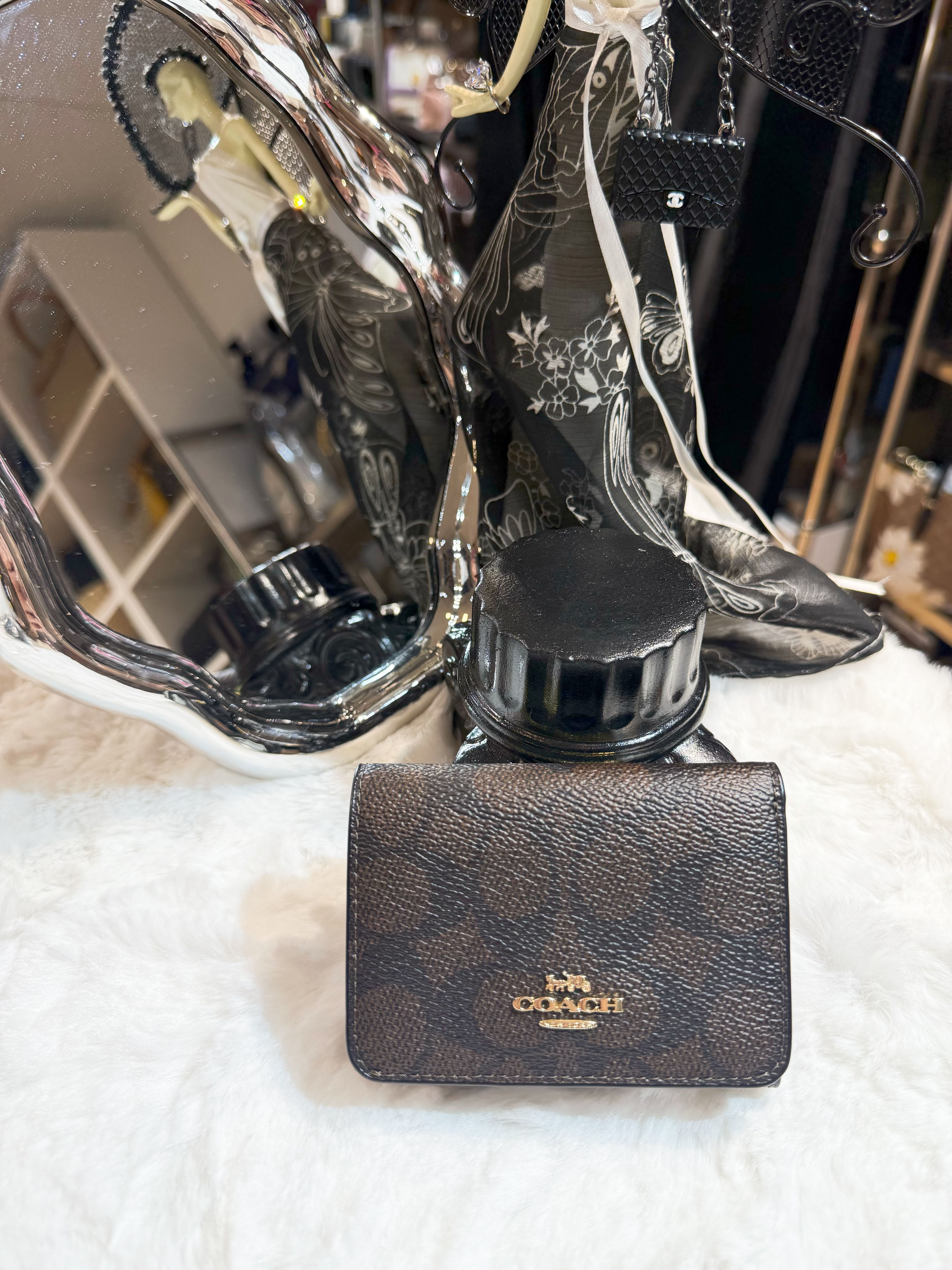 Coach card holder wallet dark/m/logo/m