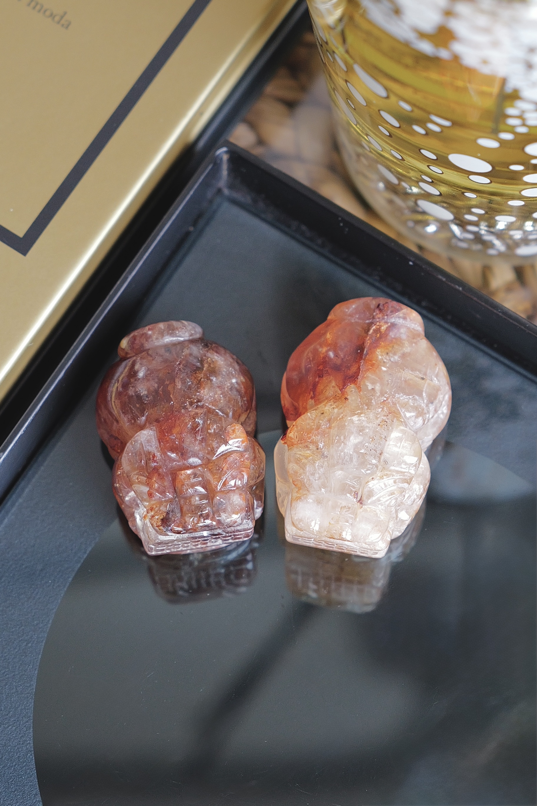 ༒4.2cm+紅膠花金錢貔貅擺件一對༒ PU.1026CJ2G10A-RA18*5FS