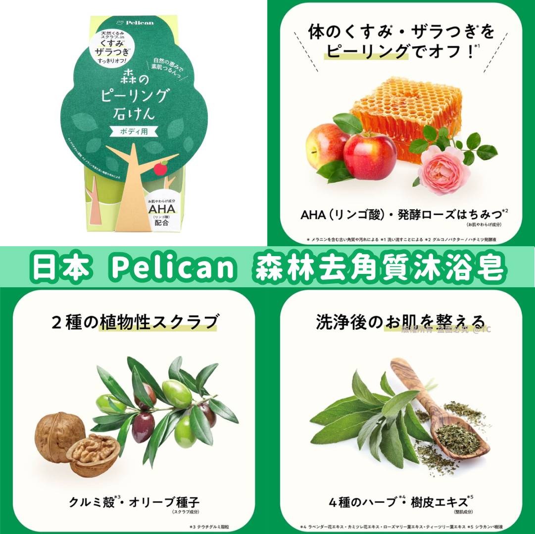 【日本製造 Pelican 森林去角質沐浴皂 100g】