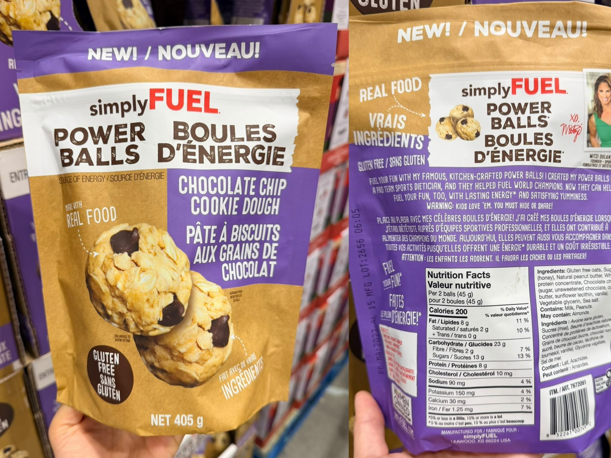 simplyFUEL 北美職業運動營養師配方 巧克力曲奇蛋白能量球 - 405g大包裝