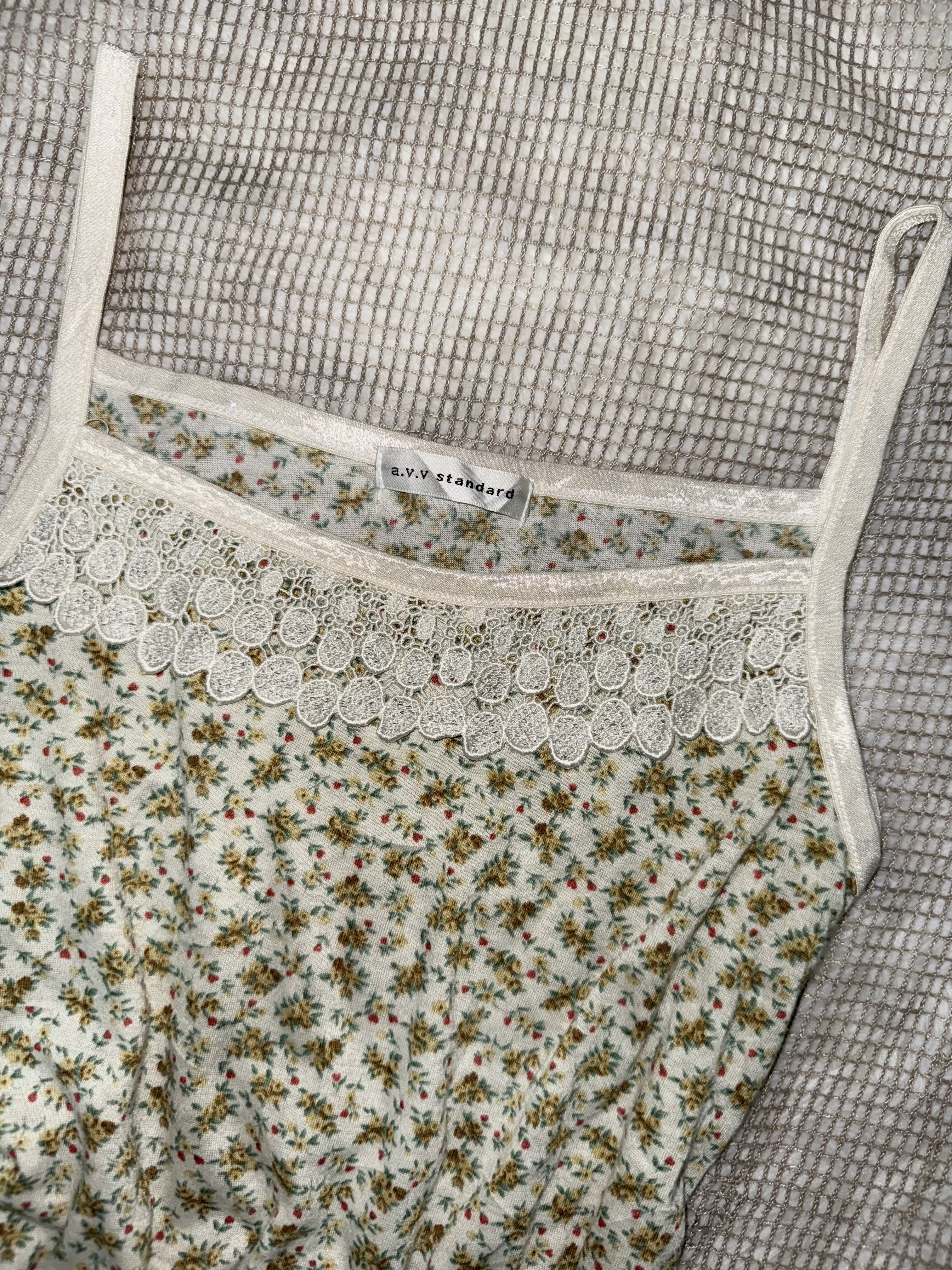 Cottagecore Lace-Accented Floral Camisole