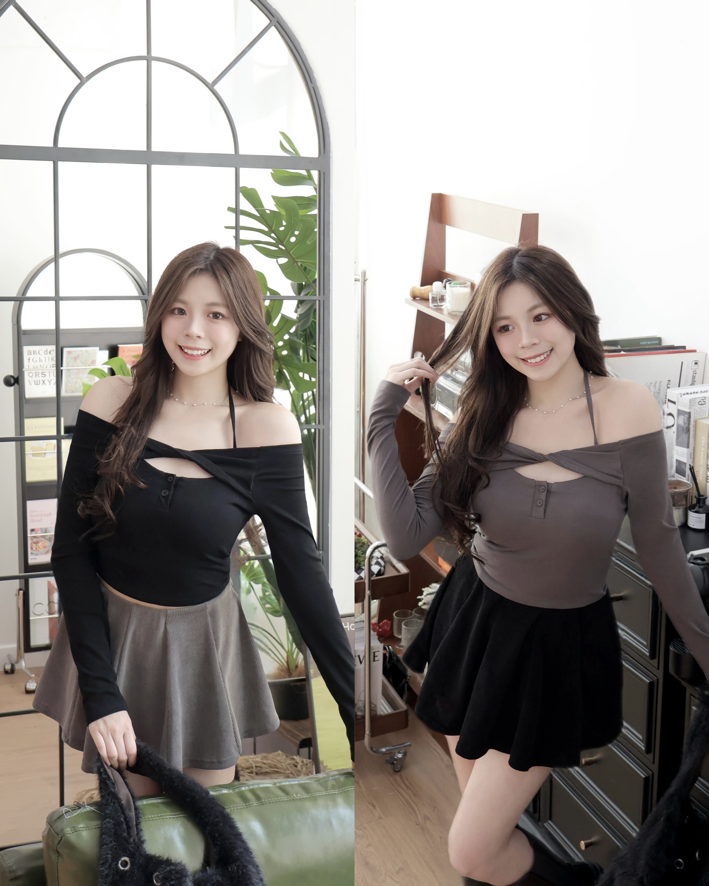 【 ♪ 高質量🎱充滿質感紋理～🖤超美波浪裙擺裙褲୨⚑゛】High-quality Ruffle Skirt Pants(兩色入)