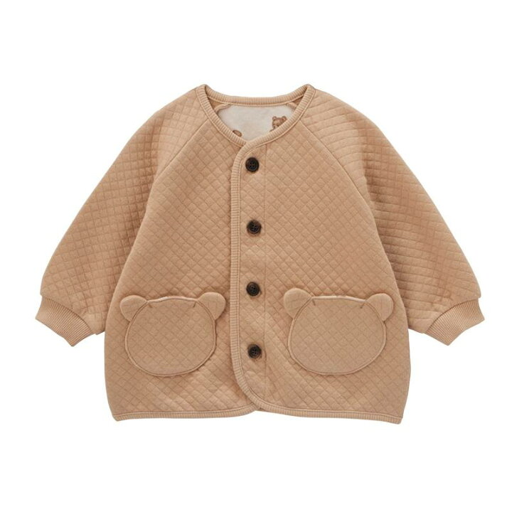 🇯🇵預訂 日本直送🇯🇵兩色小熊口袋針織絎縫開襟外套