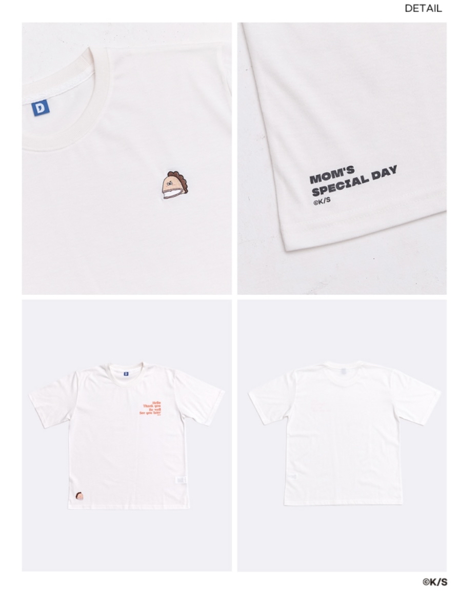 韓國預訂📍我們這一家刺繡圖案短袖Tee