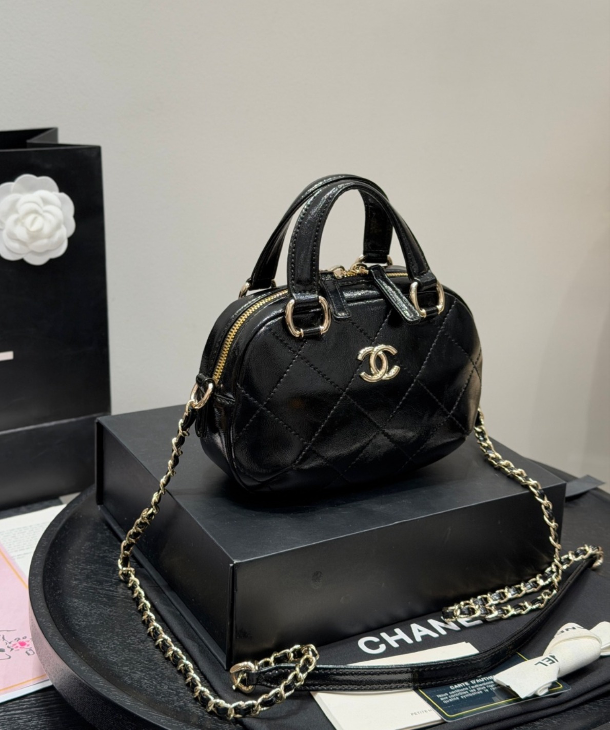 CHANEL 滑雪系列 25N 迷你保齡球包