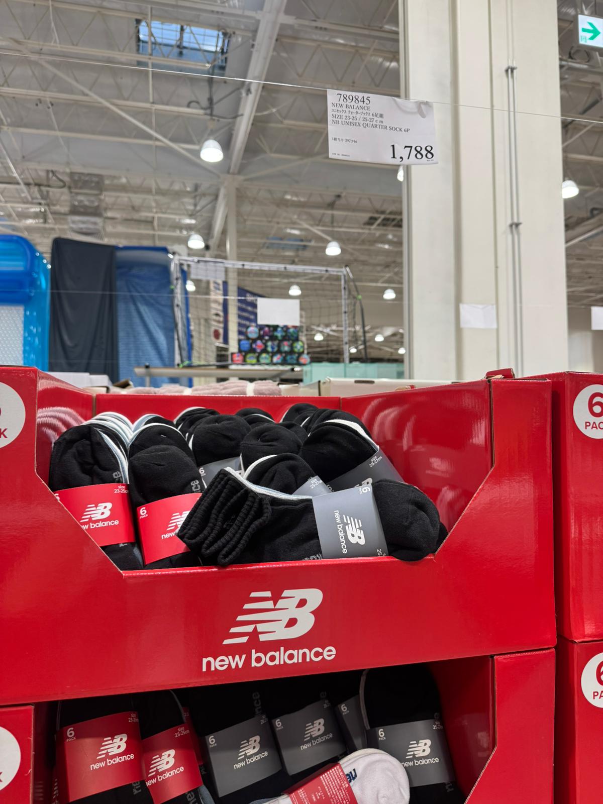 ✨連線商品需補運費✨NEW BALANCE 男女通用 1/4筒襪 (黑色 6對裝)