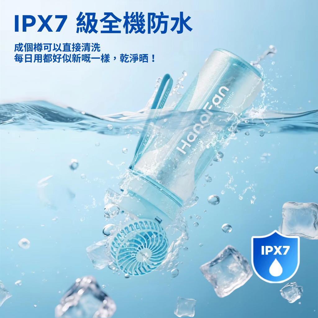 夏日救星系列——風扇水樽（冰川白）