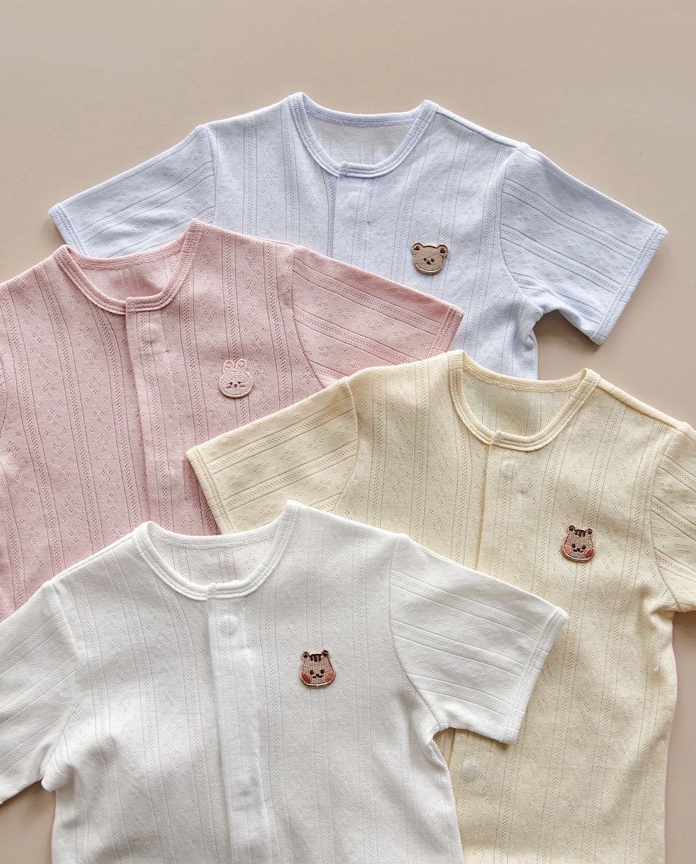 26S/S DTD一碰閉合磁扣系列🧲-清涼鏤空包屁衣