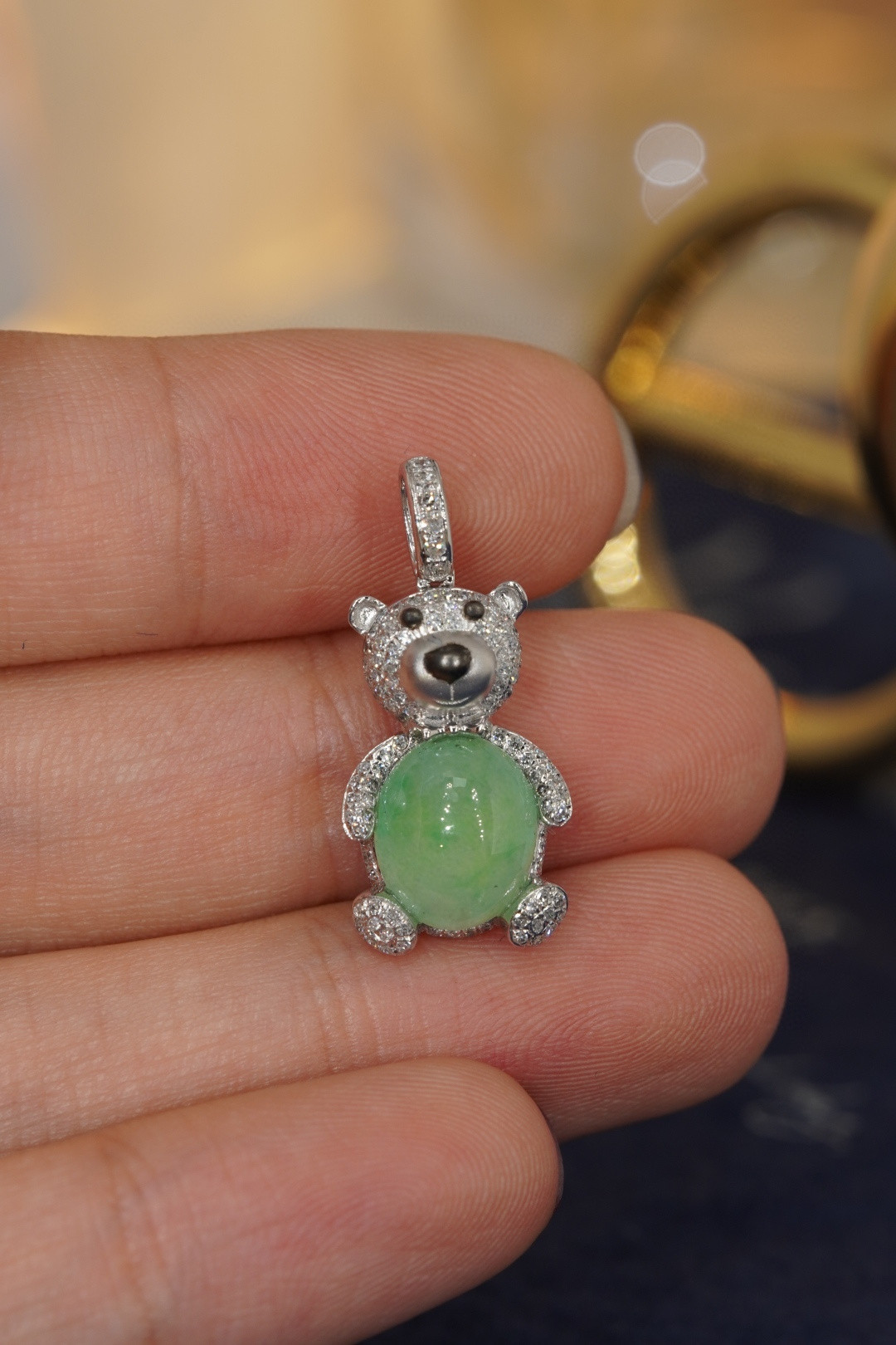 pt 緬甸翡翠鑽石吊墜