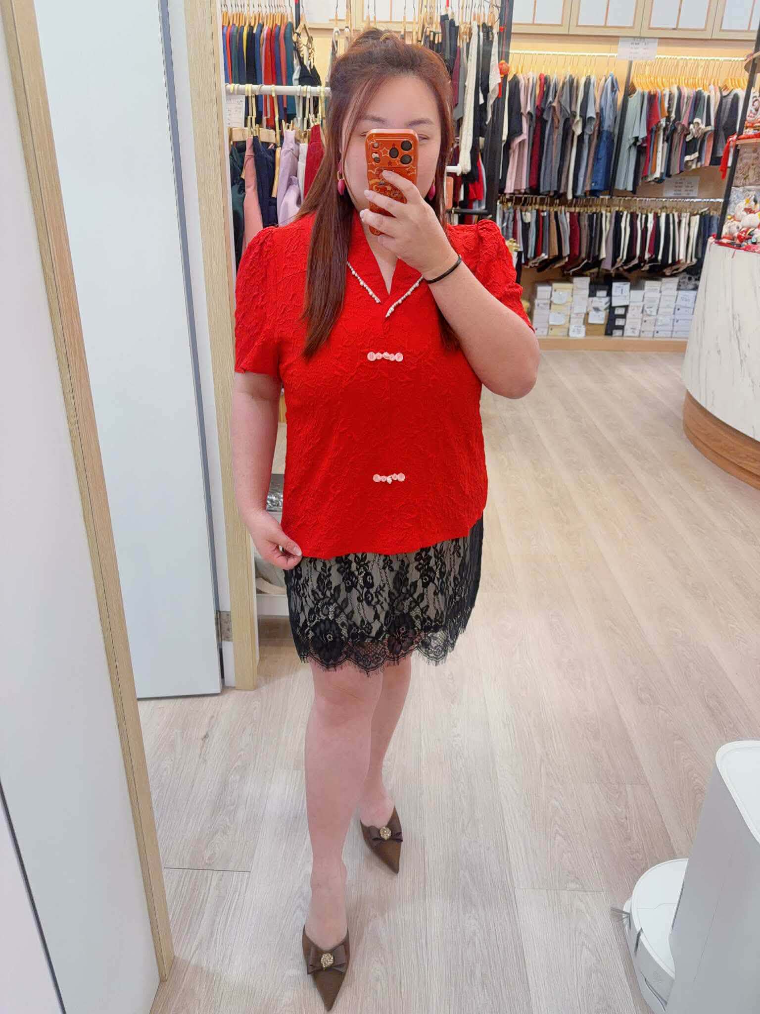 NJB01 BE#281973 V领珍珠盘扣上衣