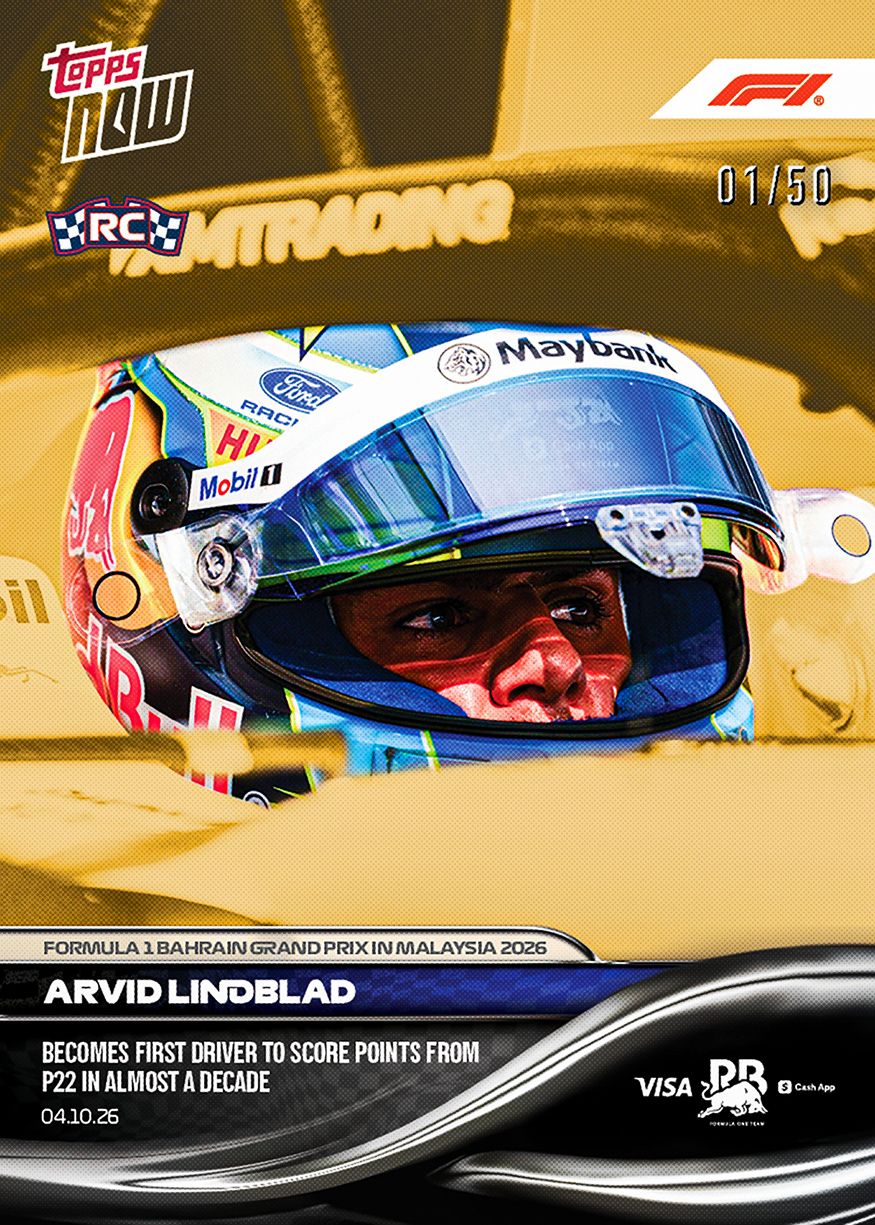 Arvid Lindblad RC - 2026 F1 Topps NOW® #66 Bahrain GP in Malaysia P22追分卡【團購】