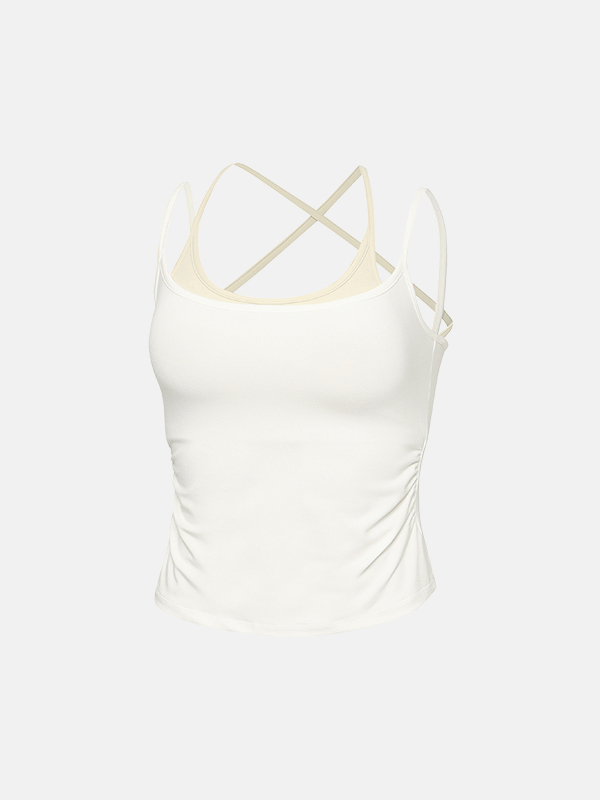 預購_Back Cross Shirred Layer Set by Grandeline