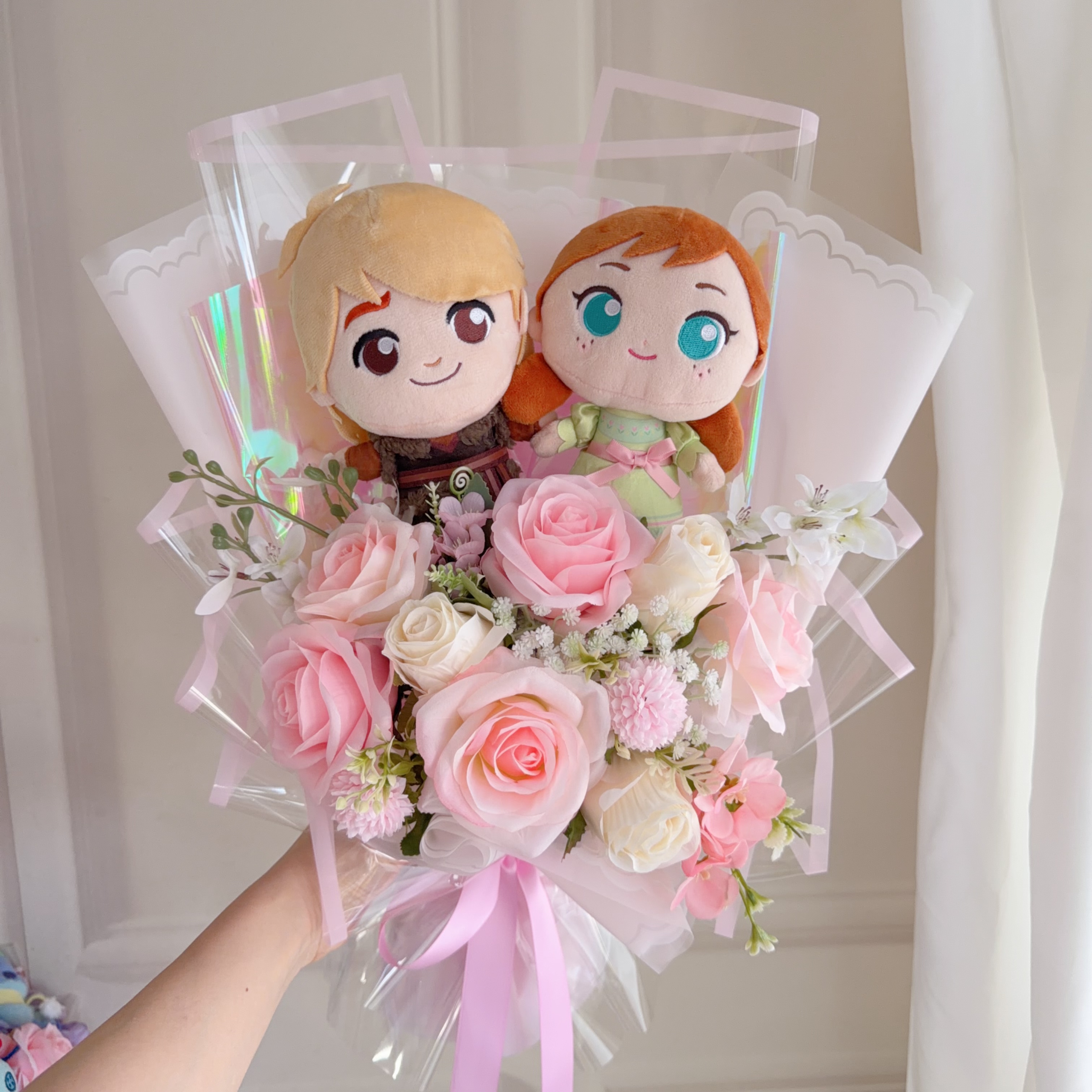 (現貨) Frozen Anna&Kristoff公仔花