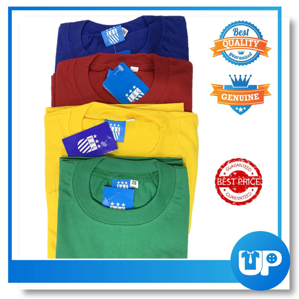 Tshirt Baju Rumah Sukan Lengan Pendek Warna Merah Biru Kuning Hijau Round Neck Sekolah Rendah to Menengah