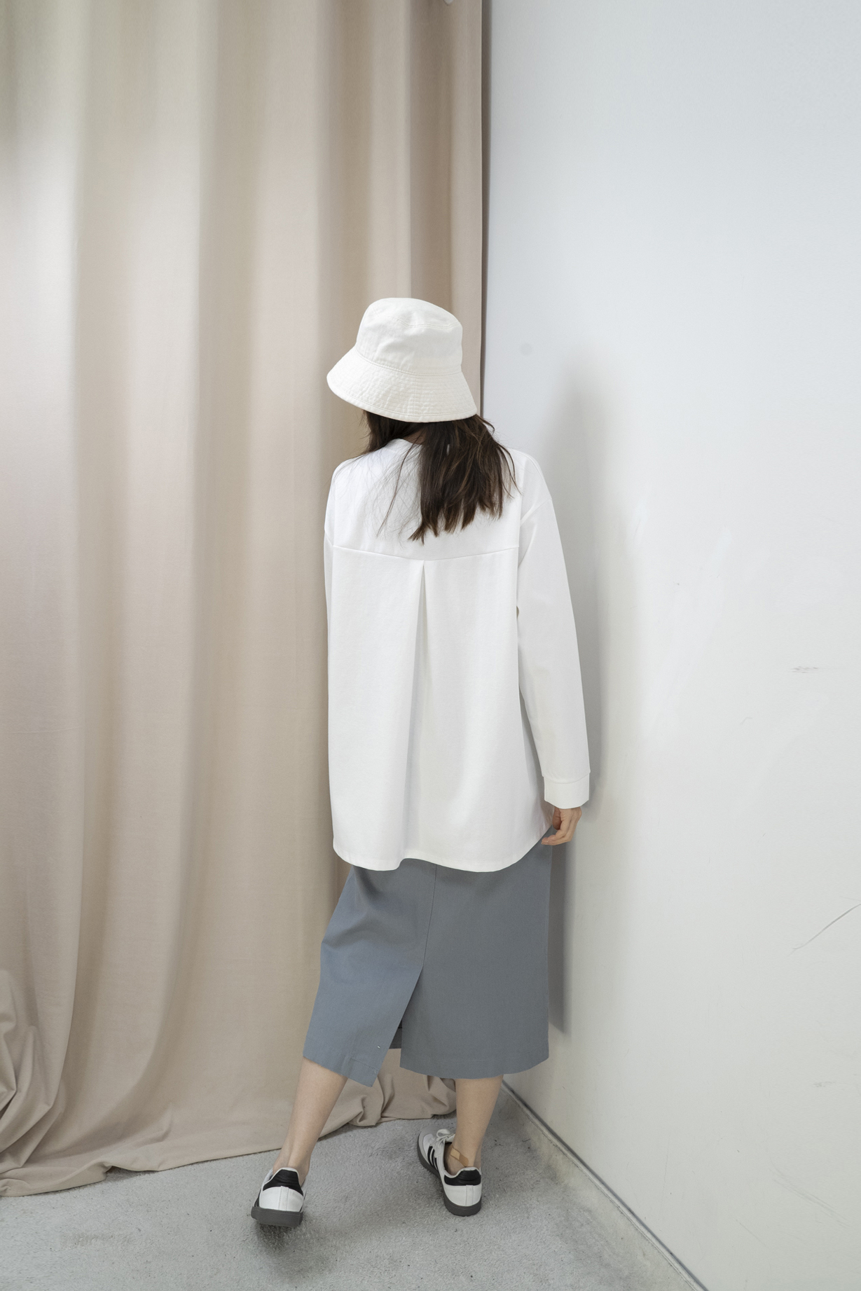 新色！棉質直筒全橡筋腰半身裙（3色）