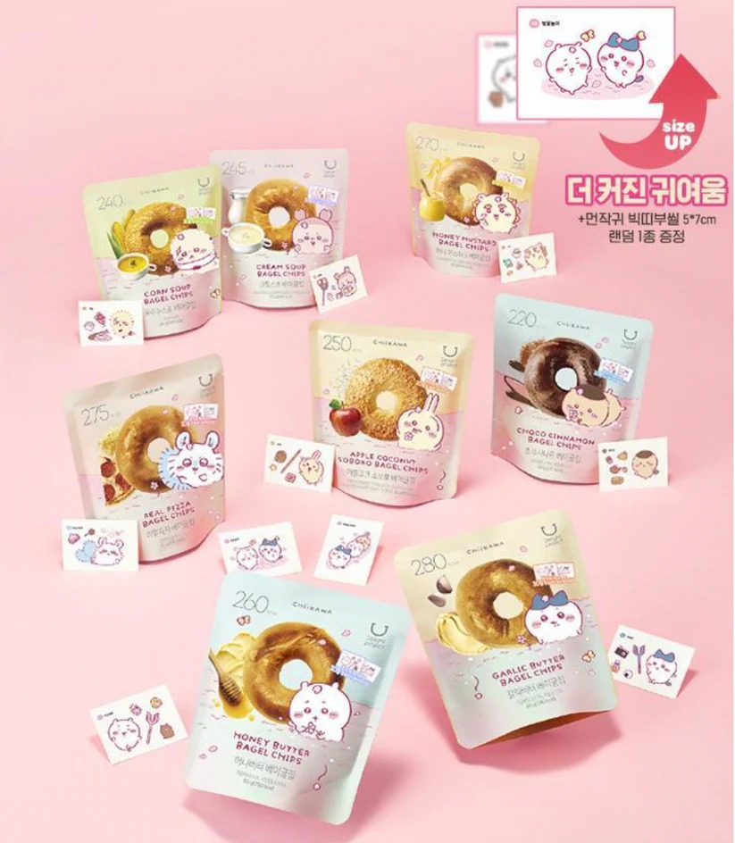 Olive Young No.1 Chiikawa風獅 蜂蜜芥末味低卡貝果脆片