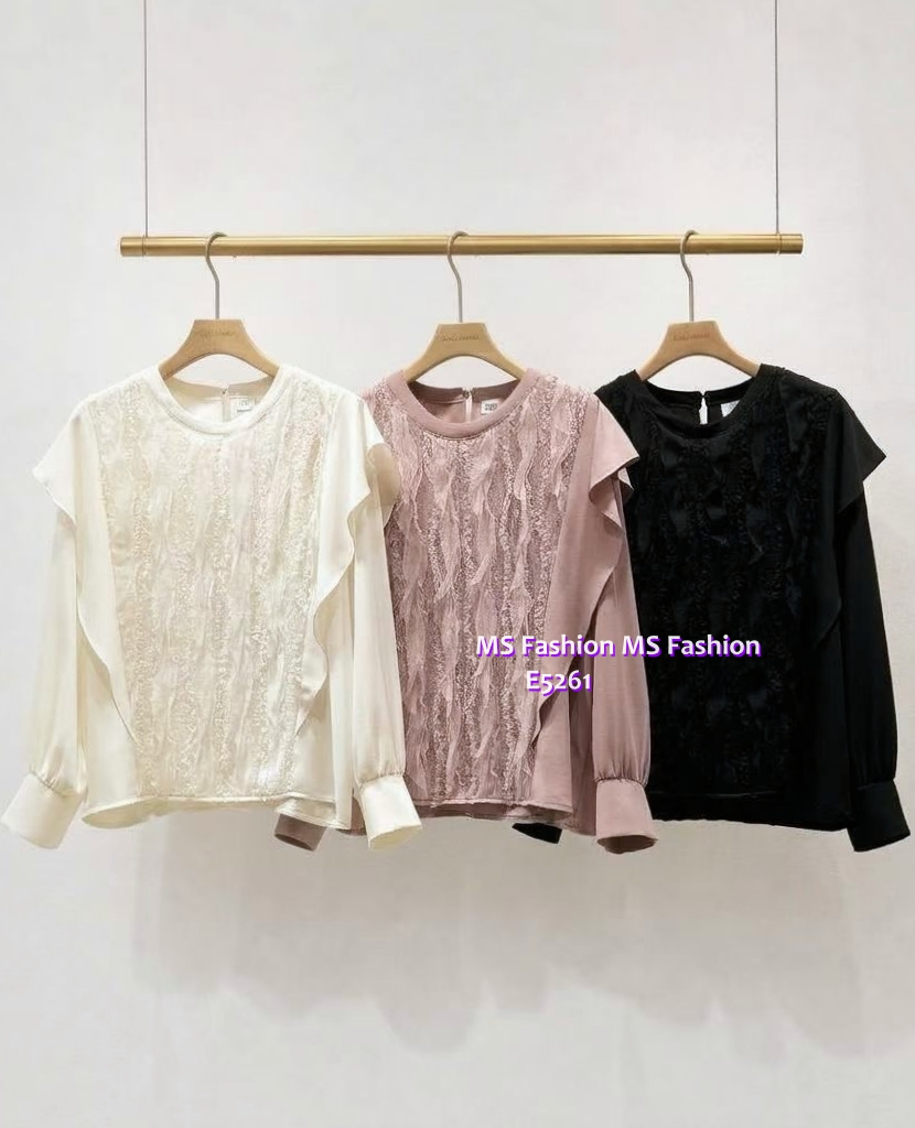 E5261 高質靚料lace ruffle top