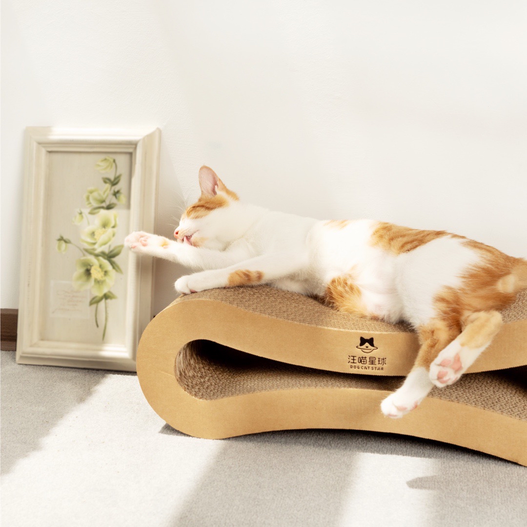 汪喵星球 經典8字型貓抓板｜不掉屑貓抓板