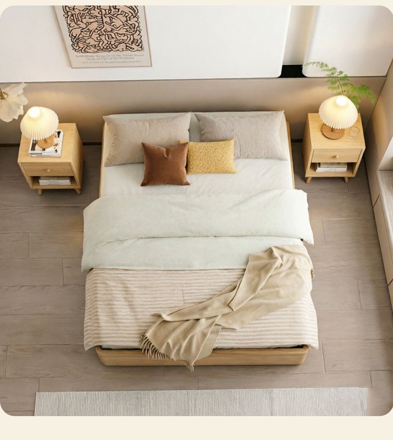 實木兒童榻榻米落地矮床 現代簡約童趣雙人床 男女孩兒童床 bed