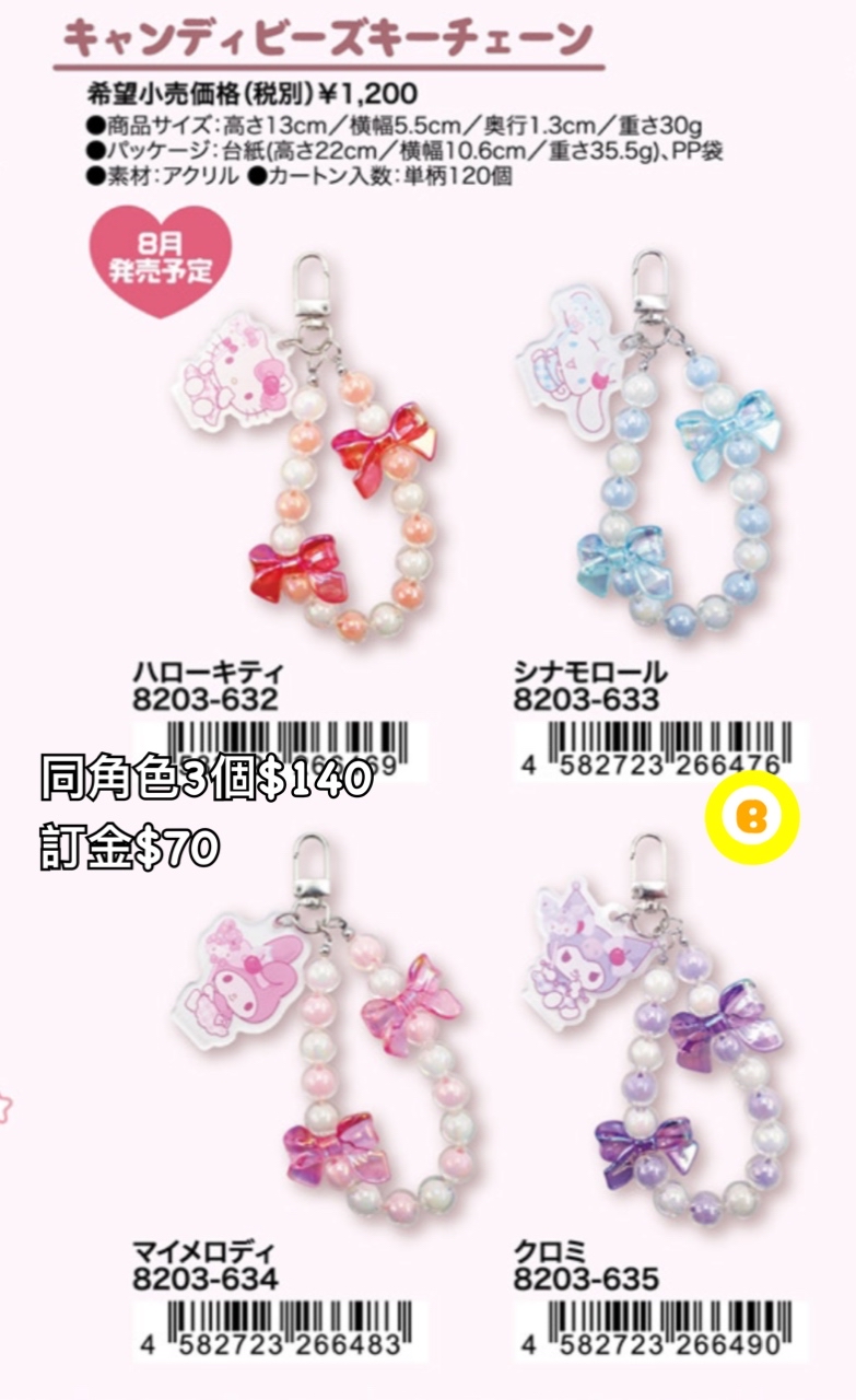 Preorder預訂8/2026年sanrio Fancy Snacks & Sweets chain