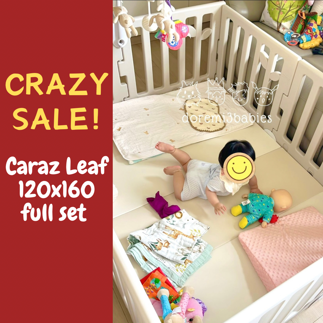 Caraz Leaf 圍欄 + Cutie 地墊 120 X 160cm 套裝 [送直型卡扣4個]