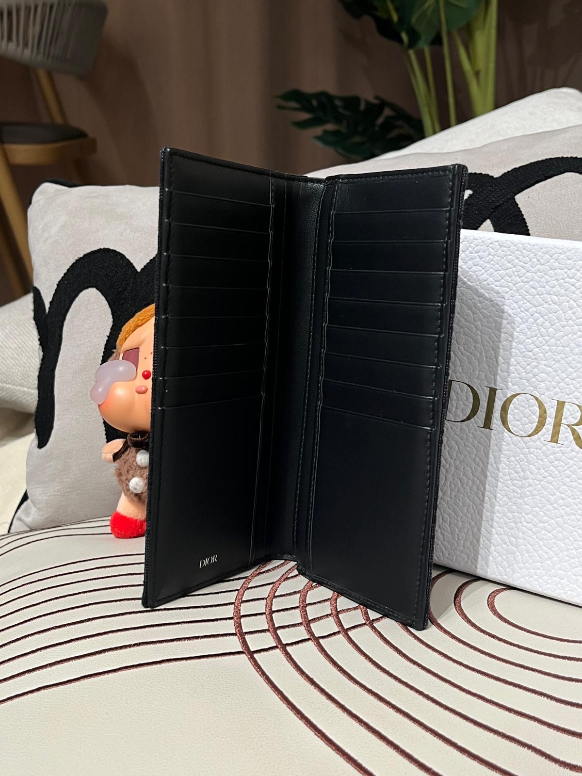 未使用品 Dior Long Vertical Wallet Black Dior Oblique Jacquard 100%Authentic, Unused ✅Box