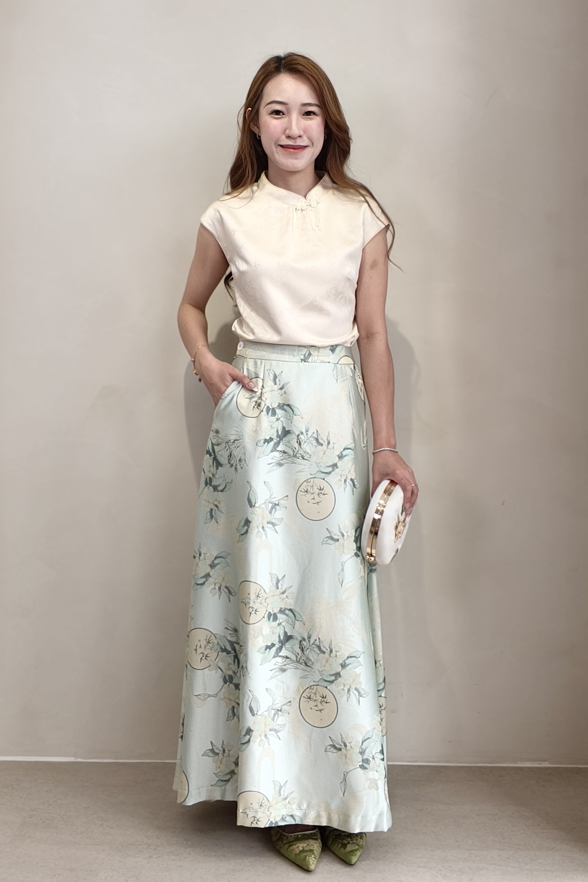 12241120 Serene Blossom Maxi Skirt