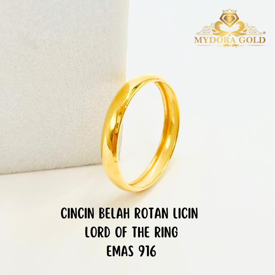 MYDORA Cincin Belah Rotan Licin | Lord of the Ring | EMAS 916/22k