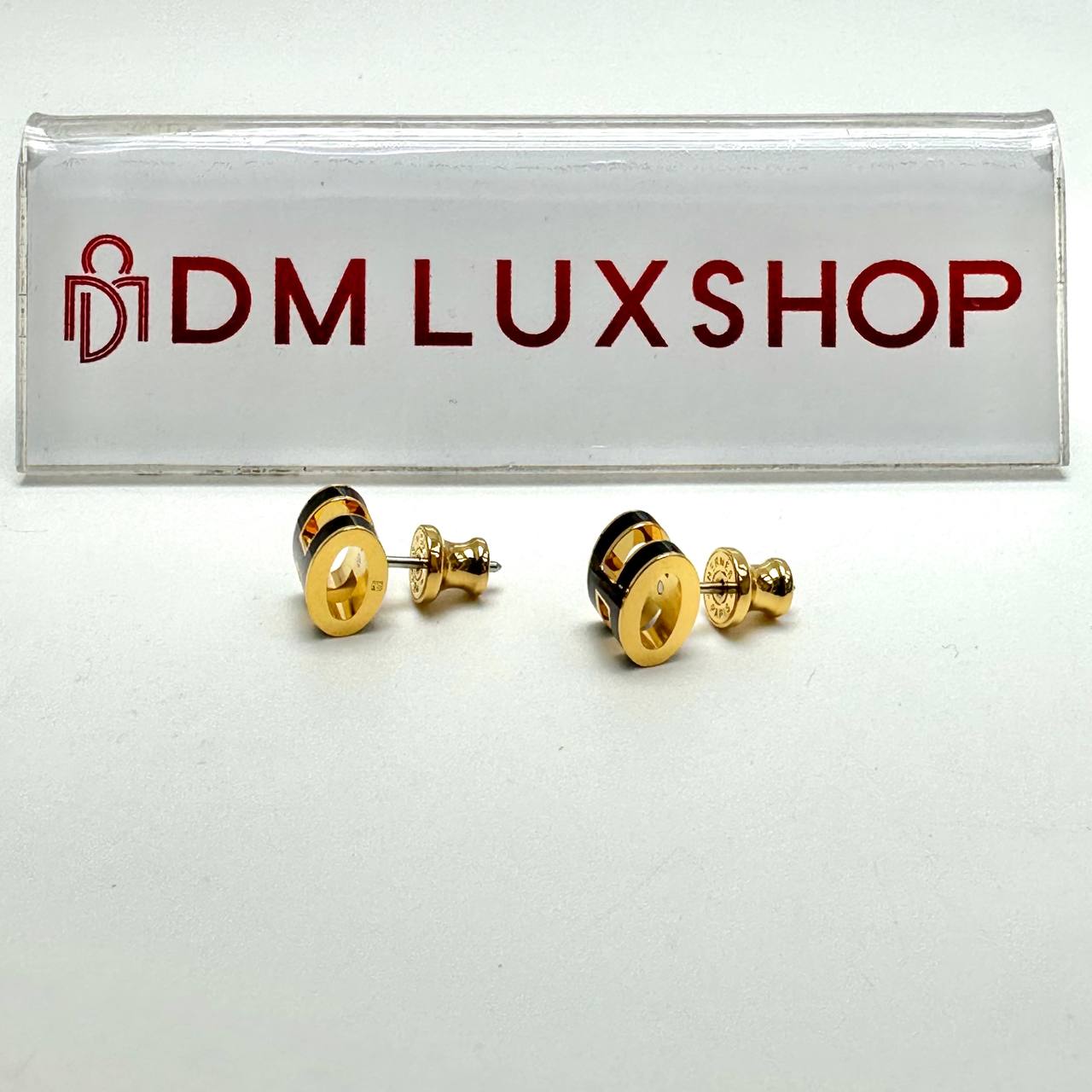 Hermes Black Mini Pop H Earrings GHW
