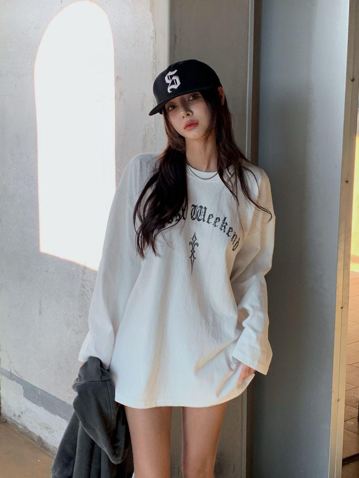 G03 洗水棉print 長Tee