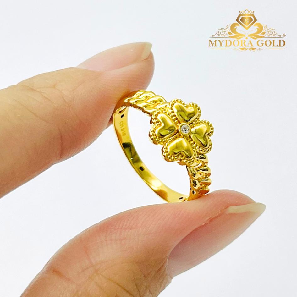MYDORA Cincin CZ Kait Lucky Leaf (5G) l EMAS 916/22K