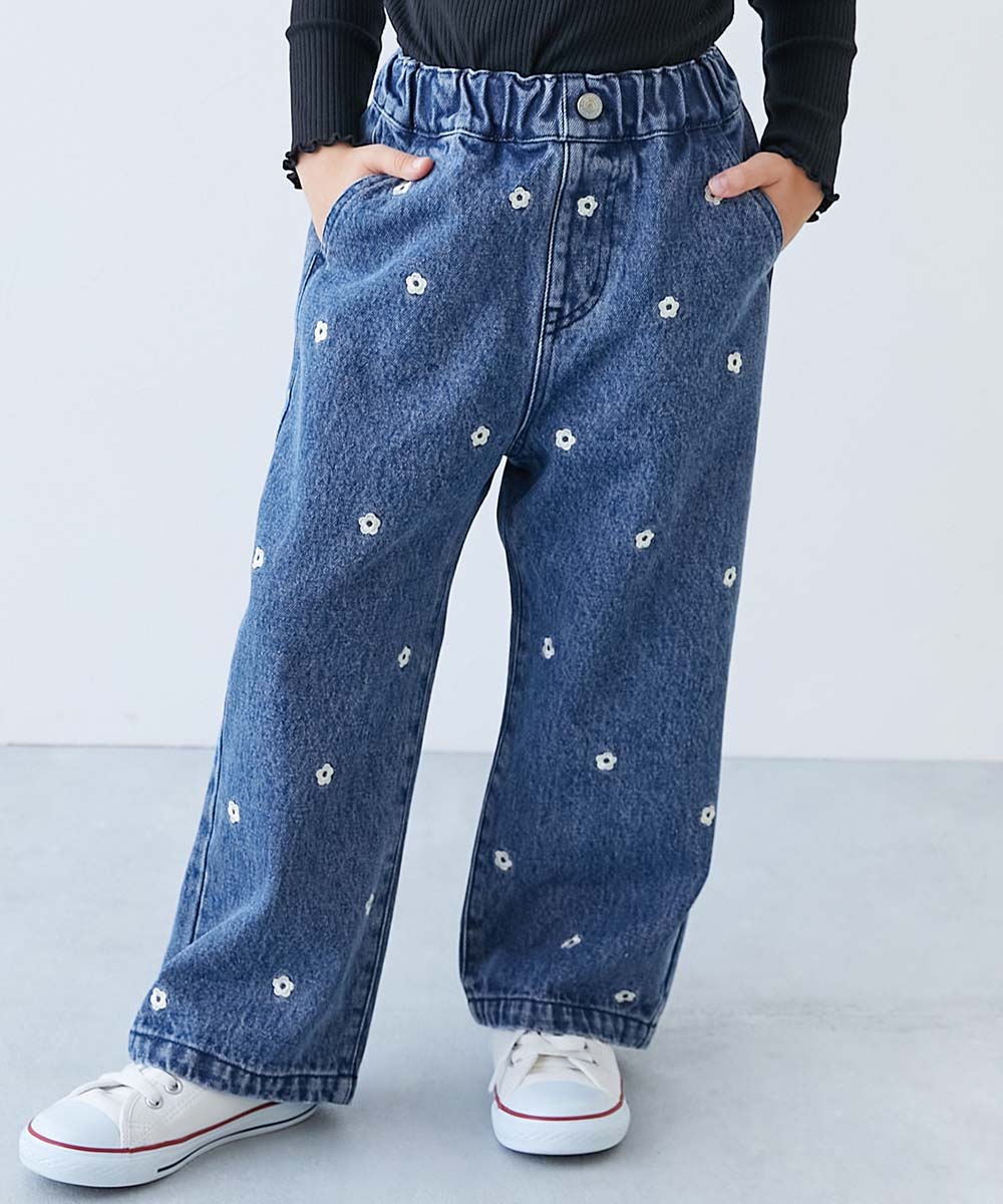🆕【⭐訂購⭐】日本直送 🇯🇵 🌀刺繡愛心 / 花朵牛仔寬褲［6款選］ [ELFA-0190][260724]