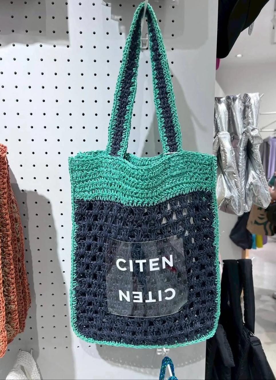CITEN Paper Cord Bicolor Tote- 約34 x 29 x 7cm
