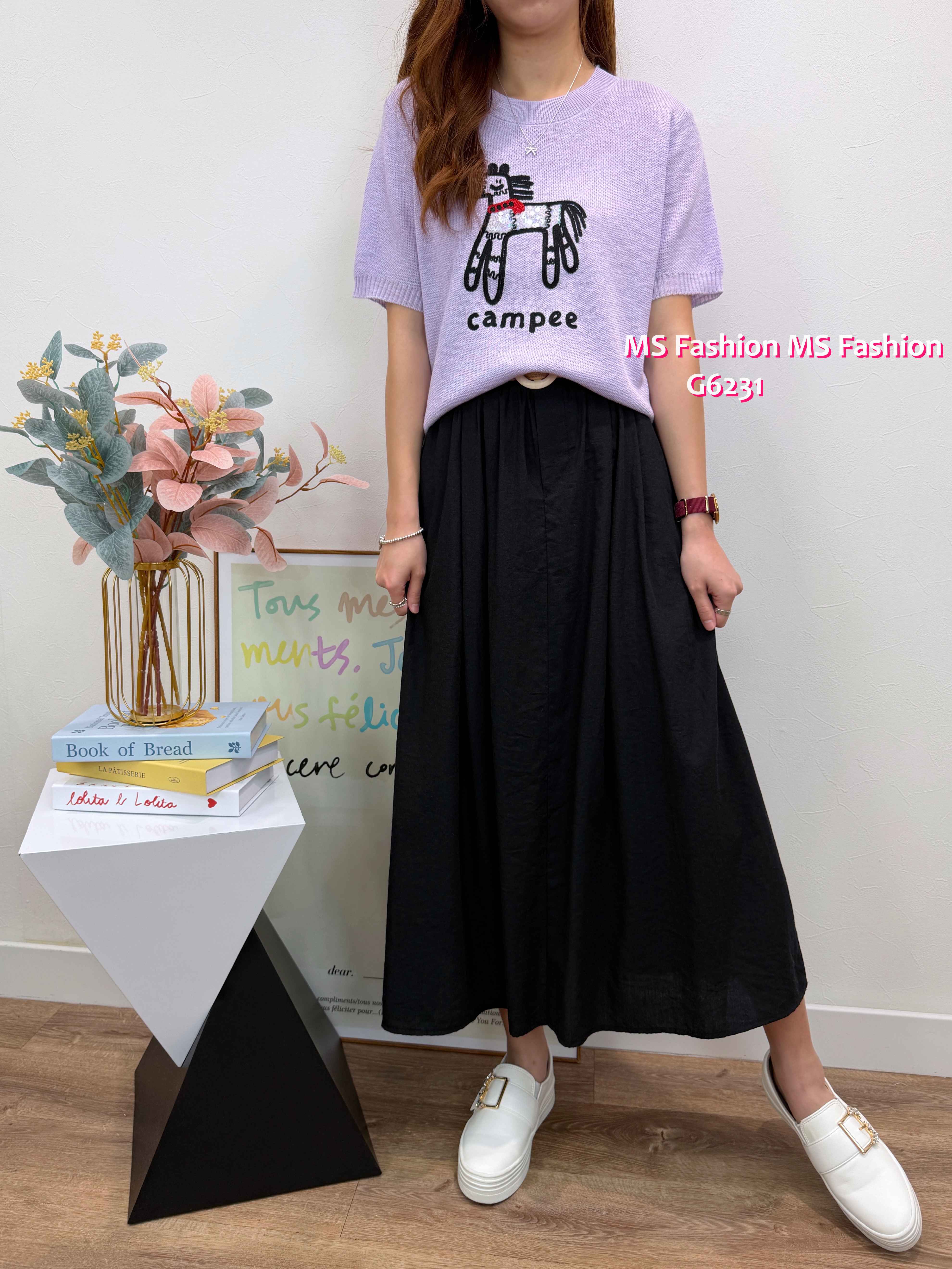 G6231 韓國🇰🇷珠片馬仔針織top