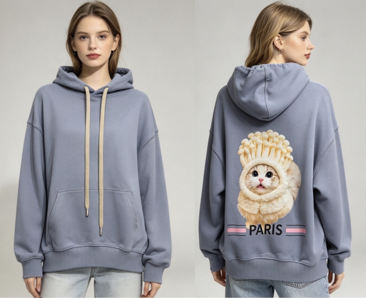 ［訂購］A052 Enoki Cat Paris Hoodie