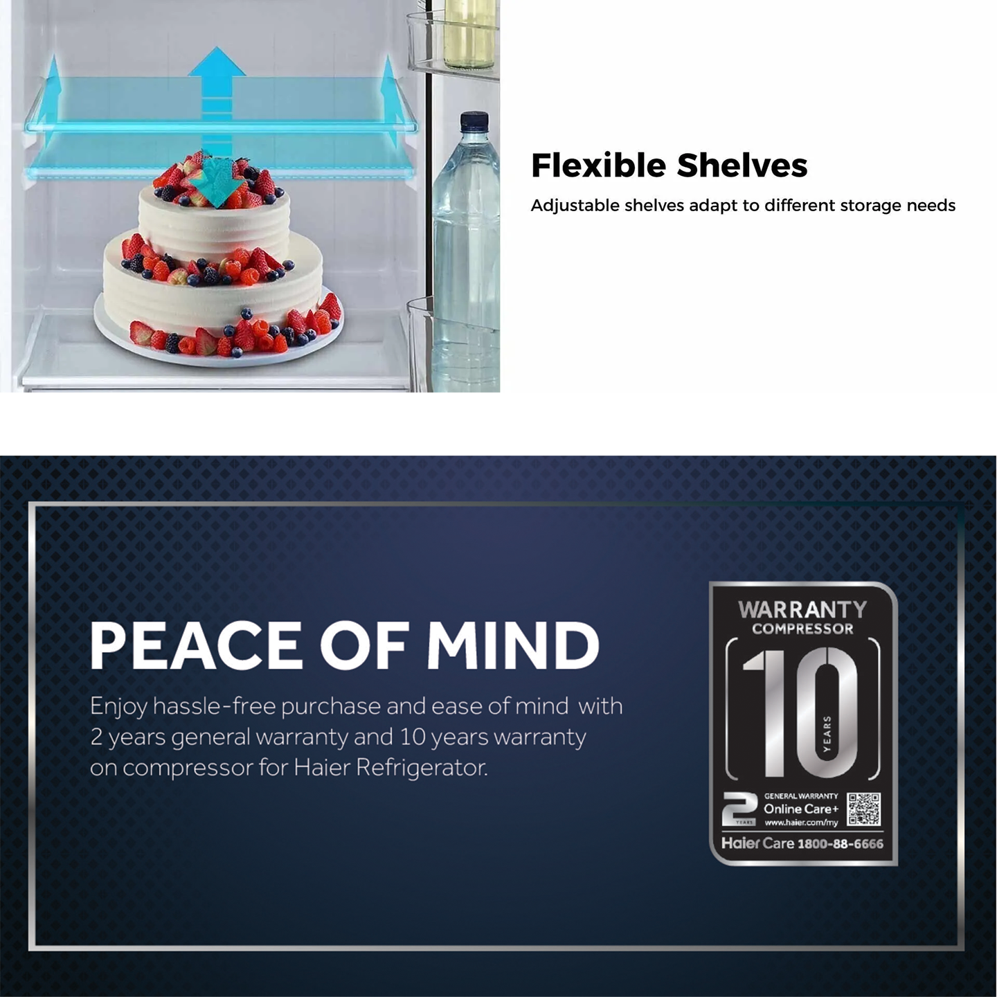 Haier 258L 2-Door Refrigerator (HRF-258H)