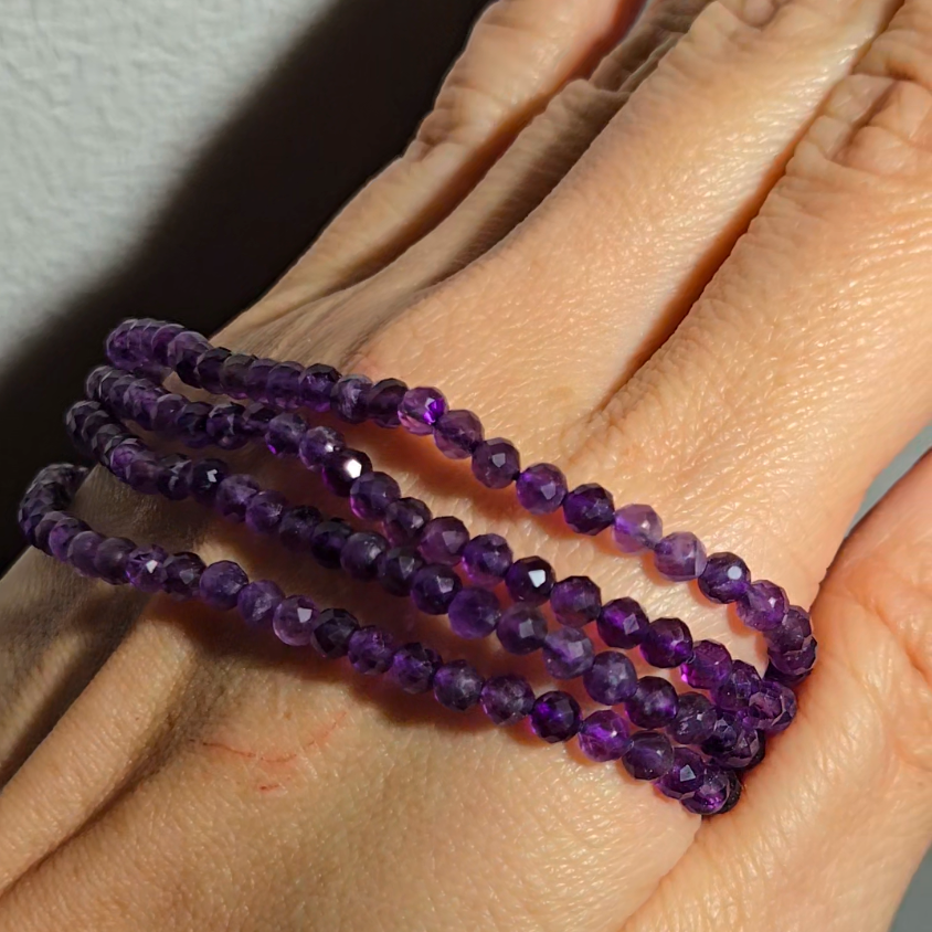 Dream amethyst faceted bead bracelets - AM116