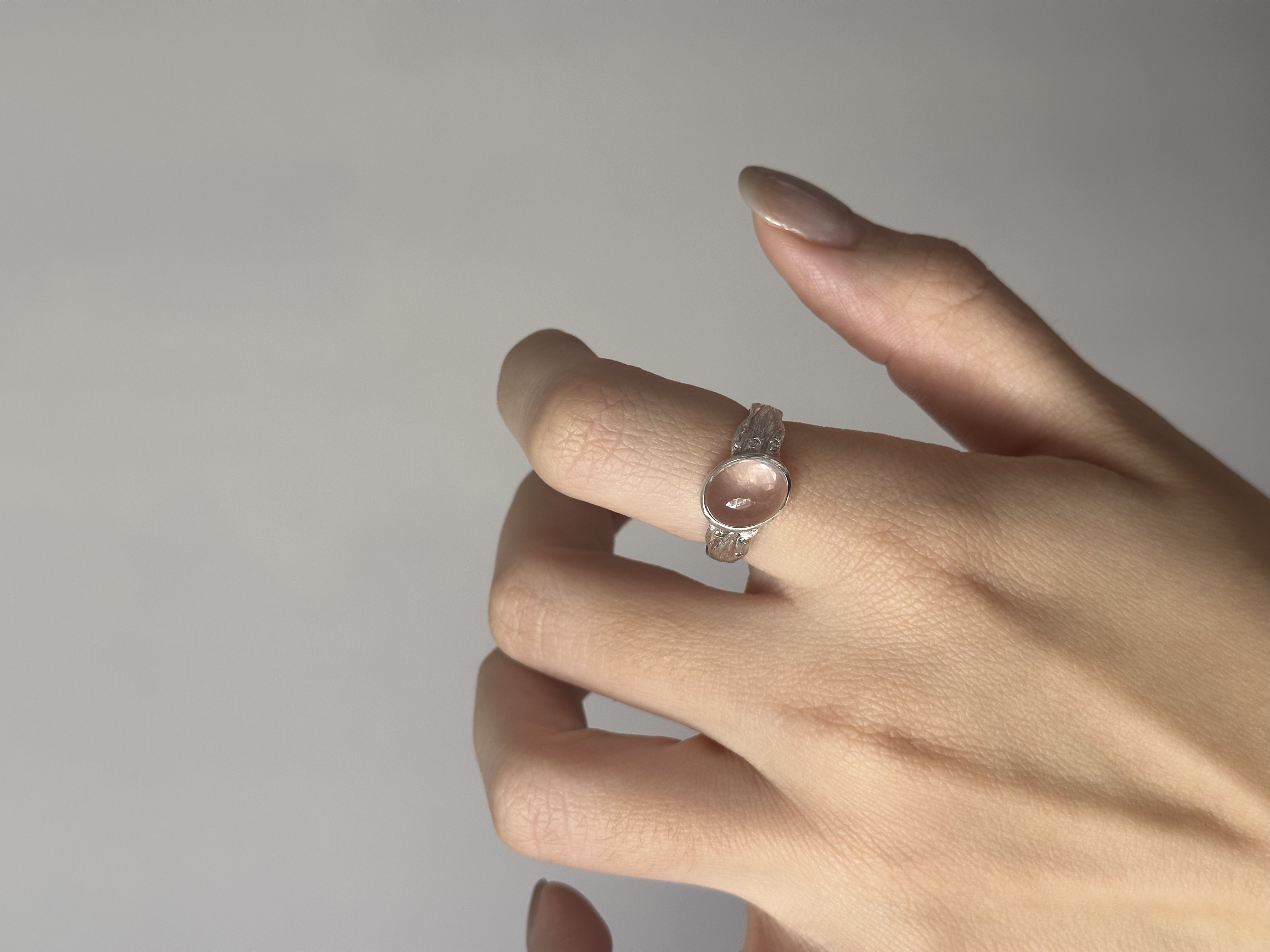 粉水晶戒指 ｜ Rose Quartz Ring S925