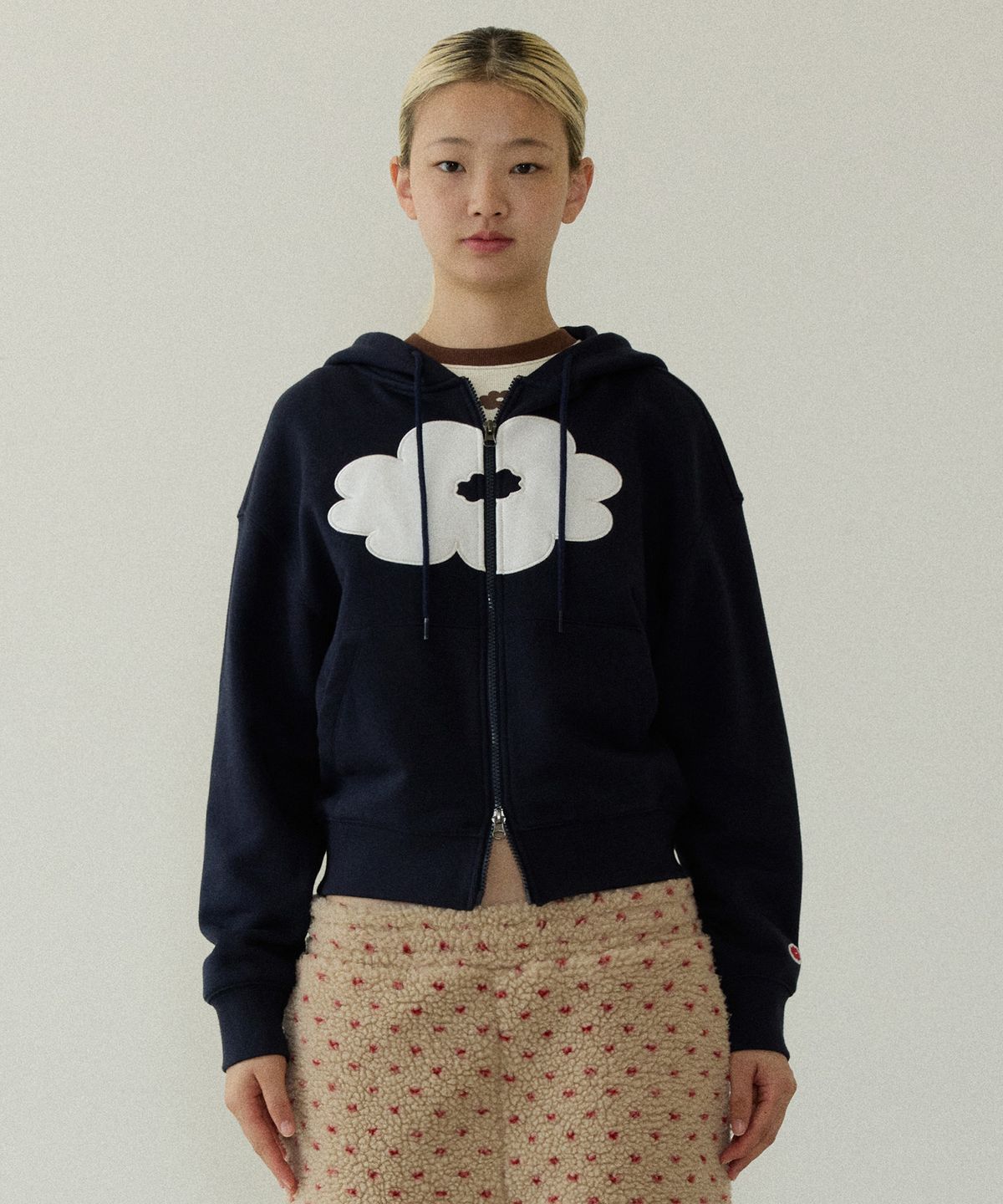 🇰🇷訂購｜DAISY SYNDROME｜FLORAL CROPPED HOODIE ZIP-UP 3色 